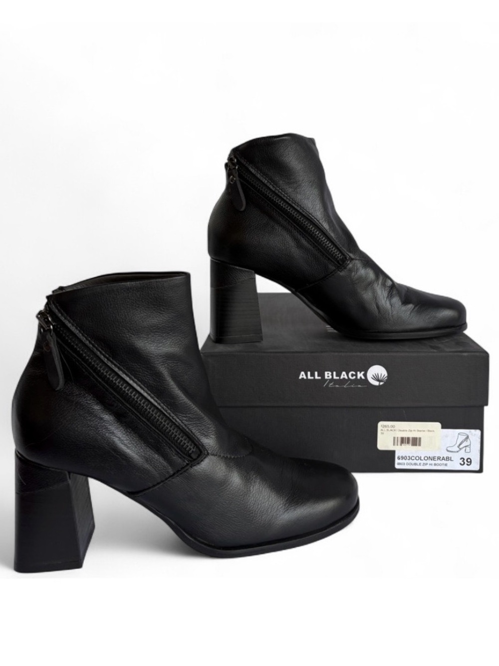 ALL BLACK Double Zipper High Bootie